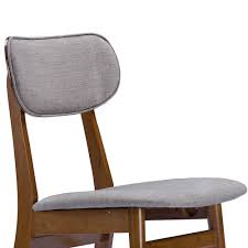 Luxe elegant sculpted velvet grey dining chair | mid century modern wiggle side. Joma Grey Fabric Mid Century Chair 2 Set Modern Furniture Brickell Collection
