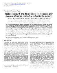 pdf rootstock growth and development for increased graft