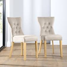 These elegant additions provide both a comfortable place to sit and a beautiful piece of design to admire. Bewley Mink Velvet Button Back Dining Chair Oak Leg Furniture And Choice