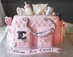 Chanel Diaper Bag Cake Baby Shower Cake Decorations Chanel Baby Shower Baby Shower Cake Designs