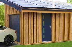 garage en bois solaire solaire box pour voiture electrique tesla model s maison prefabriquee bois garage bois maison prefabriquee