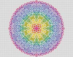 Counted cross stitch mandalas patterns. Pattern Spectral Mandala Cross Stitch Chart Easy And Colourful Modern Cross Stitch Fun Ra Cross Stitch Colorful Cross Stitch Patterns Cross Stitch Patterns