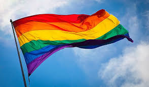 Lila, blau, grün, gelb, orange und rot (reihenfolge von unten nach oben). Regenbogenflagge Am Rostocker Rathaus Verboten Queer De