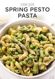 One Pot Spring Pesto Pasta With Peas Asparagus Simply Quinoa Recipe Pesto Pasta Pasta Recipes Healthy Recipes