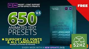 650 Animated Text Presets For Premiere Pro After Effect Free Download Premiere Pro Text Animation Text