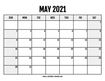 View the free printable monthly may 2021 calendar and print in one click. May 2021 Calendars Printable Calendar 2021