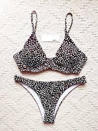 Black Dot Triangle Underwire Bikini Dots Print Retro Swimming Suite Supportive Bra Sized Swimwear Bikinis Bathing Suits Womens Swimsuits Bikini