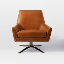 Lucas Leather Swivel Base Chair Leather Swivel Chair Comfortable Living Room Chairs Swivel Leather Armchair