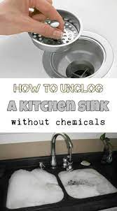 Vinegar and baking soda have long been effective in clearing stubborn drains. How To Unclog A Kitchen Sink Without Chemicals Unclog Sink Kitchen Sink Clogged Unclog Drain