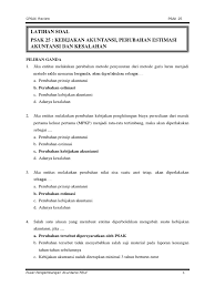 Contoh soal pilihan ganda aktiva tetap beserta jawabannya. Latihan Dan Jawaban Psak 25 Cpsak Solusi