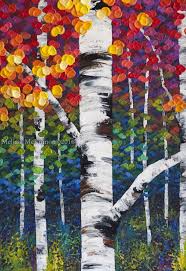 Birch Trees In Fall Paintings Melissa Mckinnon Artist Fall Tree Painting Tree Art Birch Tree Painting
