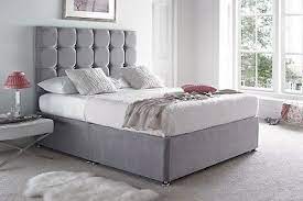 The edward grey divan bed comes in a gorgeous soft grey suede fabric. Grey Suede Divan Bed Base 4ft6 Double 3ft Single 5ft 6ft Super King Bed Frames Divan Bases Beds Mattres Divan Bed Ottoman Bed Headboard Storage