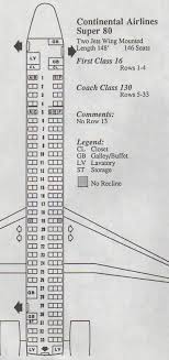 vintage airline seat map continental airlines md 80 super