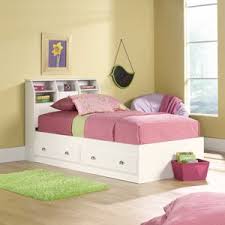 Sauder Shoal Creek Twin Mates Bed With Headboard Soft White Childrens Bedroom Furniture Twin Storage Bed Girls Bedroom Furniture