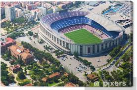Hoewel het stadion eigenlijk de officiële naam 'estadi del fc barcelona' kreeg, stond het al snel bekend onder de populaire naam 'camp nou' wat letterlijk het nieuwe veld betekent. Leinwandbild Grosste Stadion Von Barcelona Vom Hubschrauber Katalonien Pixers Wir Leben Um Zu Verandern