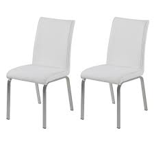 By walker edison (18) avalon contemporary deluxe parson dining chair (set of 2) in tanners brown faux leather. Leonora White Faux Leather Dining Chairs Fads