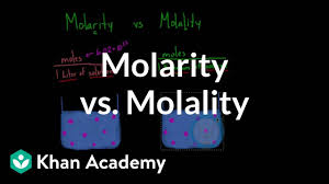 Molarity = moles of solute / Molarity Vs Molality Video Khan Academy