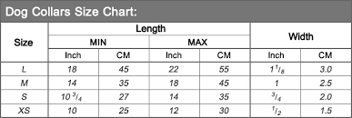 dog collar sizes chart bedowntowndaytona com