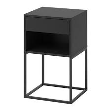 Vikhammer Table Chevet Blanc 40x39 Cm Ikea Black Bedside Table Bedside Table Bedside Table Ikea