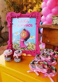 Mesa De Dulces Para Fiesta De Cumpleanos De Masha Y El Oso Con Imagenes Masha Y El Oso Decoracion Masha Y El Oso Decoracion Fiesta