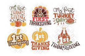 Download My First Thanksgiving Svg Baby In Svg Dxf Png Eps Jpeg 153655 Cut Files Design Bundles