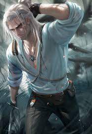 4506421 digital art, The Witcher 3: Wild Hunt, Sakimichan, sword, white  hair, video games, Geralt of Rivia, artwork, The Witcher, men - Rare  Gallery HD Wallpapers