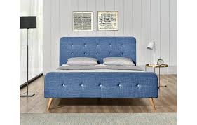 Lit avec tete de lit but. Lit Tissu Lin Bleu Style Scandinave Avec Tete De Lit Natt