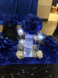 Main Table Centerpiece Wedding Centerpieces Quinceanera Decorations Royal Blue Centerpieces