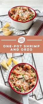 One Pot Shrimp And Orzo Recipe Hellofresh Recipe Recipes Seafood Recipes Food