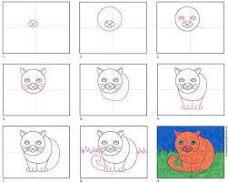 Easy How To Draw Fat Cat Tutorial And Fat Cat Coloring Page