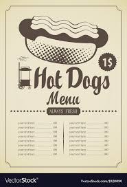 Hot Dog Menu Royalty Free Vector Image Vectorstock