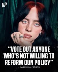 Billie Eilish calls for gun control following all the mass shootings this  past weekend. “this is so devastating. my heart goes out to all of the  victims & their loved ones. raise