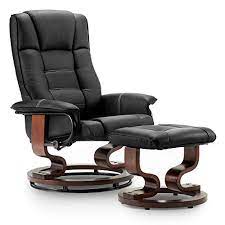 Maybe you would like to learn more about one of these? Mcombo Leather Swiveling Recliner Chair With Wrapped Wood Base And Matching Ottoman Footrest Furniture Casual Chair 9019 Black Buy Online In Dominica At Dominica Desertcart Com Productid 8841523