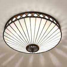 Tiffany Fargo White Full Flush Ceiling Light Premier Lighting Tiffany Ceiling Lights Art Deco Chandelier Low Ceiling Lighting