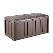 Keter Glenwood 50 4 In L X 25 6 In Espresso Brown Deck Box Lowes Com In 2020 Patio Deck Storage Deck Storage Containers Patio Storage
