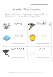 Weather Worksheet Word Scramble Weather For Kids Weather Worksheets Weather Lesson Plans