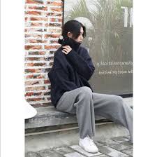 Melange jersey knit fabric pattern. Brand Pants 2019 New Winter Warm Jersey Knit Wide Leg Pants Women High Waist Trousers Pantalon Femme Harajuku Casual Pants Lm97 Pants Capris Women S Clothing Aliexpress