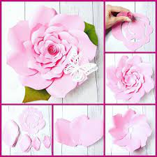 Diy Paper Rose Tutorial Paper Flower Templates Paper Flower Tutorial Handmade Flowers Paper Tissue Paper Flowers