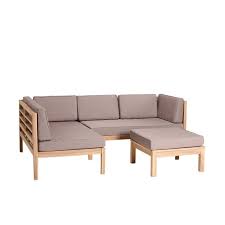 Outliv Odense Loungeecke 3 Teilig Akazie Polster Faded White Royal Taupe Lounge Mobel Diy Mobel Balkon Lounge