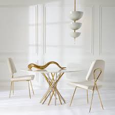 Giant Brass Horn Sculpture Modern Decor Jonathan Adler Modern Dining Chairs Modern Dining Table Modern Dining Room