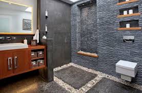 Ke ukuran yang lebih kecil, atau penataan batu alam dengan konsep yang lain. Desain Kamar Mandi Ukuran Kecil Dengan Batu Alam Slate Flooring Bathrooms Remodel Bathroom Interior