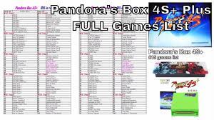 **note** game boards do not save high scores, high scores are reset when powered down unless stated otherwise. Pandora S Box 4s Plus 815 Arcade Full Games List Youtube