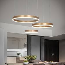 Mas que un soporte para la luz artificial, las lamparas de techo del comedor se han convertido en toda una declaracion de estilo. 3 Anillos Led Circulo Luz Colgante Lampara De Oro Lujo Moda Moderna Pintado Circulo De Aluminio Iluminacion Para Comedor Sala De Estar 90w 7966985 2021 478 96