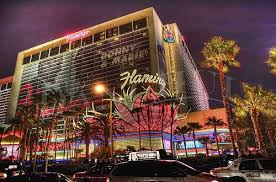 5xp Hdr Shot Of Flamingo Hotel Casino In Las Vegas Nv Really Liked How The Billboard Sign Came Glowin Las Vegas Vacation Vegas Vacation Flamingo Las Vegas