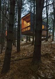 Galeria De Cabanas Do Parque Regional Whitetail Woods Hga Architects And Engineers 6 Cabana Na Floresta Casas Bangalo Casas Estranhas