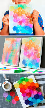 как сделать мыльный раствор для пузырей в домашних условиях Kids Craft Tissue Painted Canvas Summer Camp Cool Art Projects Art For Kids Diy And Crafts Sewing