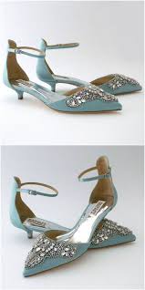 Kittens Heels That Aren T Frumpy Yes Badgley Mischka Fiana In A Fabulous Blue Radiance C Bridal Shoes Flats Bridal Shoes Low Heel Blue Wedding Shoes Low Heel