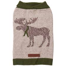 eddie bauer heathered woodland dog sweater moose