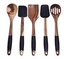 It's honestly like an extra 10 hearts at least per trial if you eat wood. Amazon Com Tooksa Premium 5 Piece Acacia Multi Toned Light And Dark Wooden Spoon Turner And Spatula Utensil Set With Silicone Rubber Non Slip Handles Black Home Kitchen