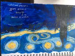 van gogh art diy art journal acrylic paint posca pen
